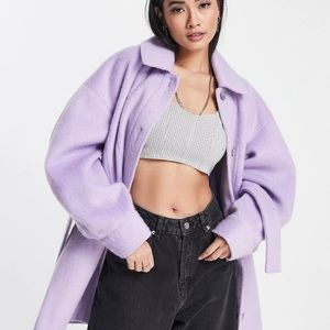 Topshop Lilac Shacket Coat NWT